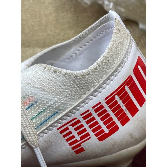 Puma Ultra White Mini Stripe Knit Softball Cleats Sneakers Girls Size 3.5C - Picture 10 of 11